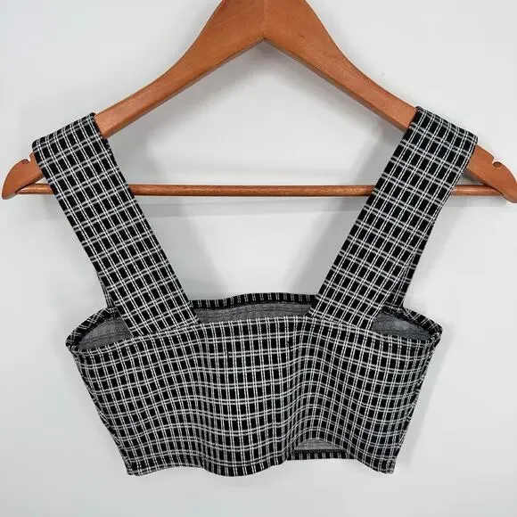 REFORMATION Jodie Black Plaid Cropped Tank // XS - Picture 8 of 8